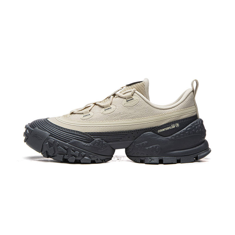 Li-Ning Li Ning Outdoor CF Tracing, Forest Environment Low top Outdoor Hiking Shoes Unisex Oat Gray/Ebony Black