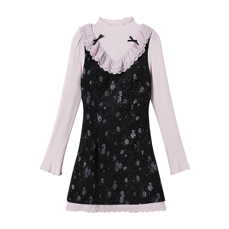 Fabric Pig Long Sleeved Dress Women's
