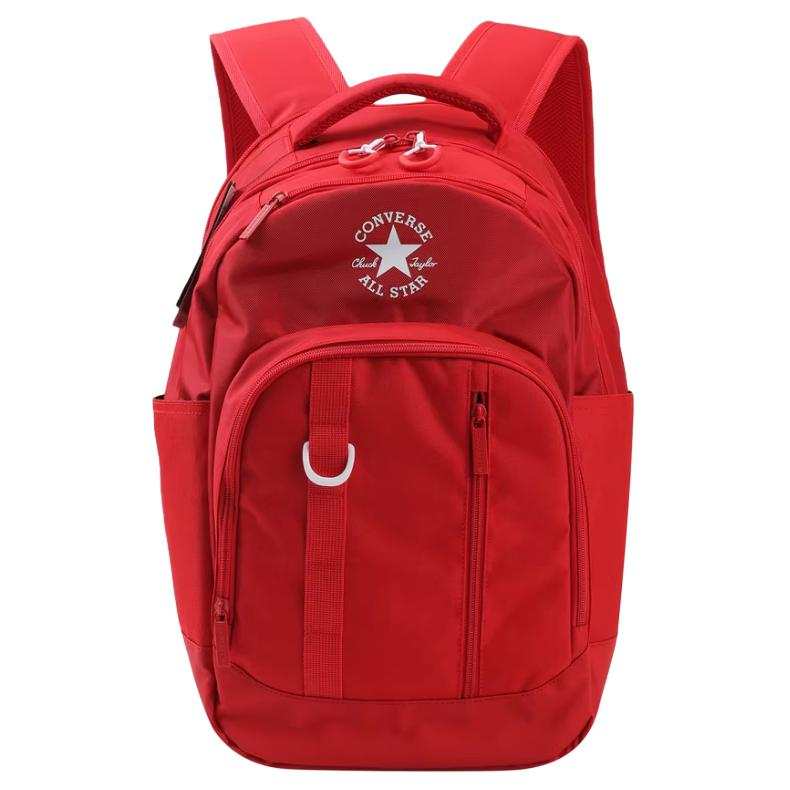 Converse Converse Zip Closure Brand Logo Decoration Backpack Unisex Red