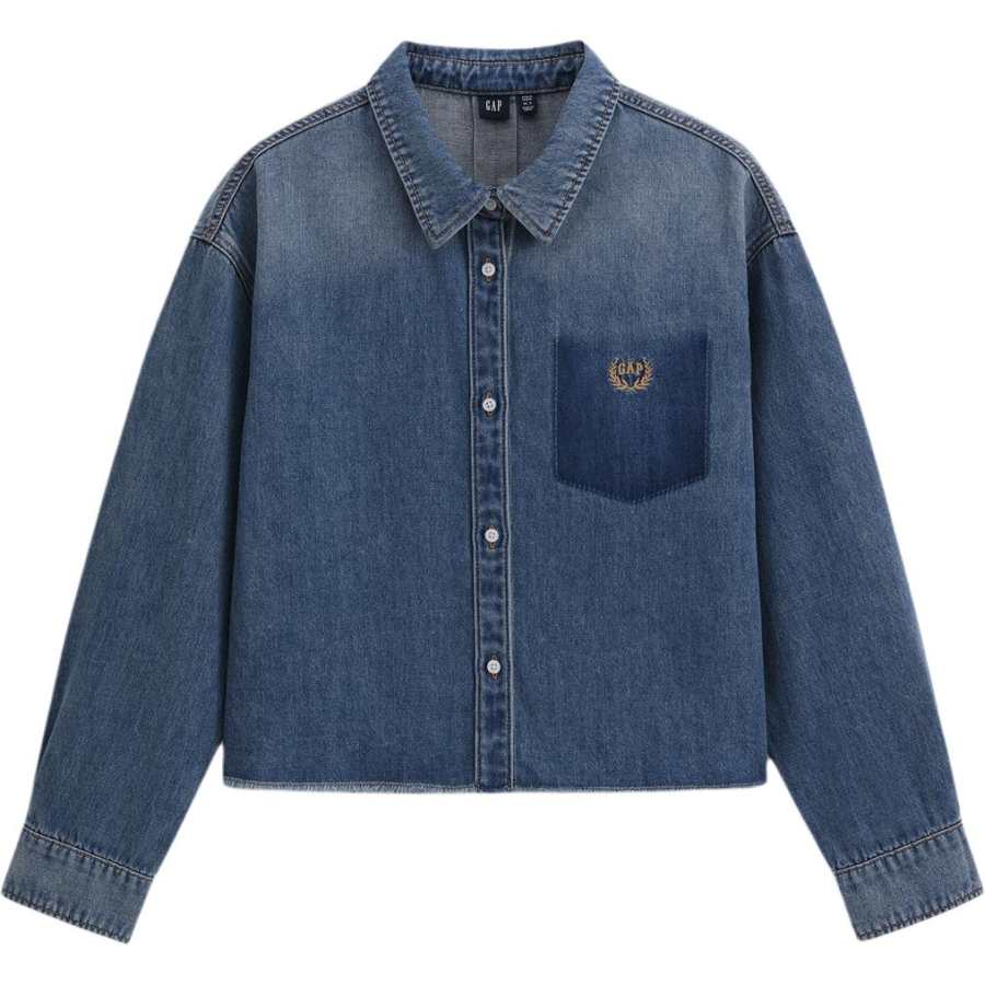 GAP GAP Shirts Women's Medium Washed Lapel Moderate