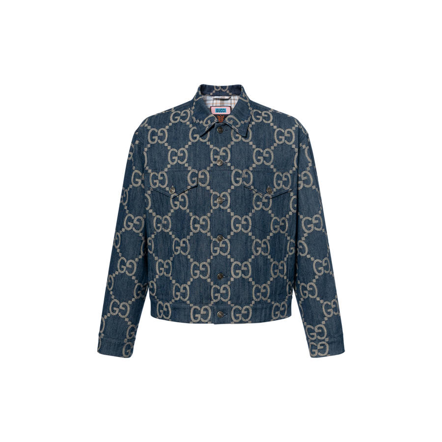 GUCCI Pineapple SS22 Jackets & Coats Men's Blue