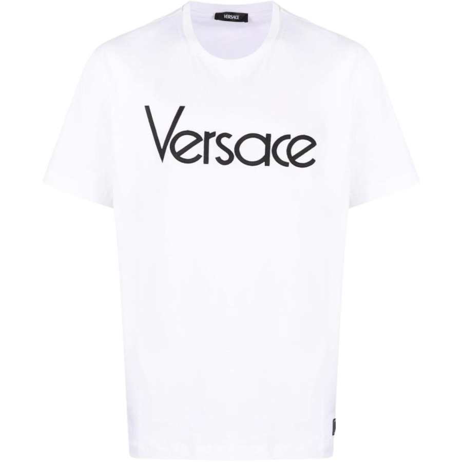 VERSACE VERSACE Logo Embroidered Crewneck T Shirt