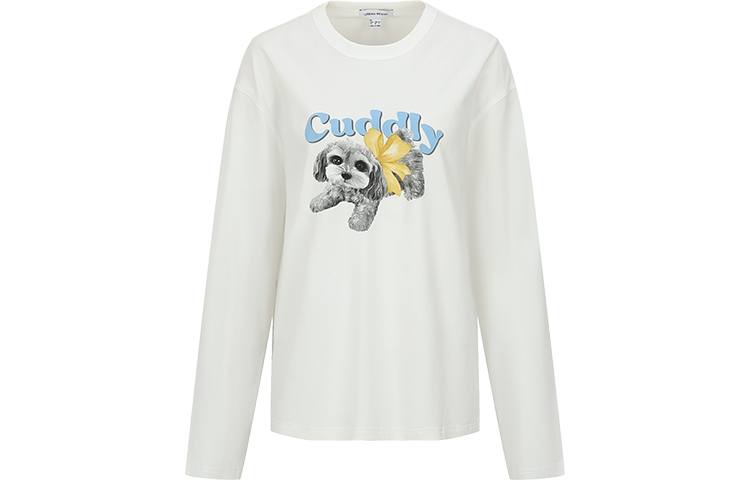 URBAN REVIVO T Shirts Women's White Crew Neck Moderate Straight Fit