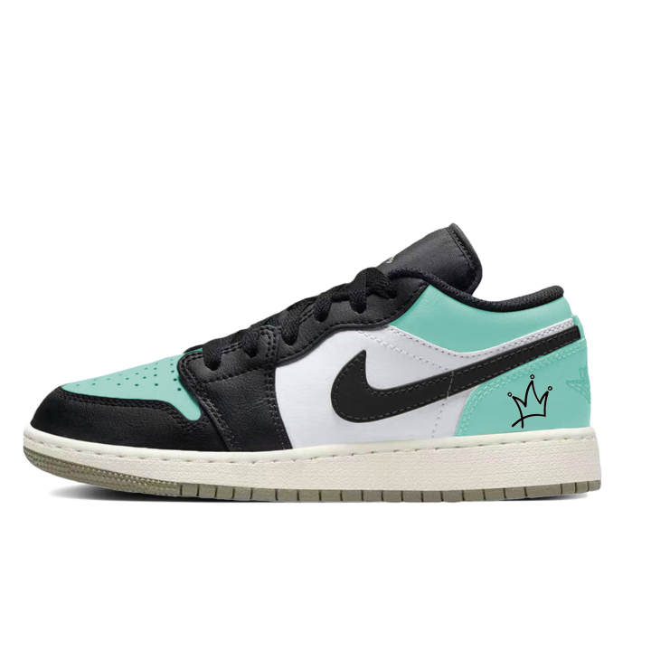 Jordan Jordan Air Jordan 1 Crown Ice Blade Synthetic Leather, Leather Slip Resistant Abrasion Resistant Low top