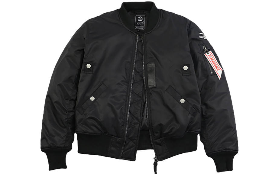 ENSHADOWER Winter Waterproof Short Pilot Fleece Lined Jacket With Zipper Puffer Jacket Unisex Black