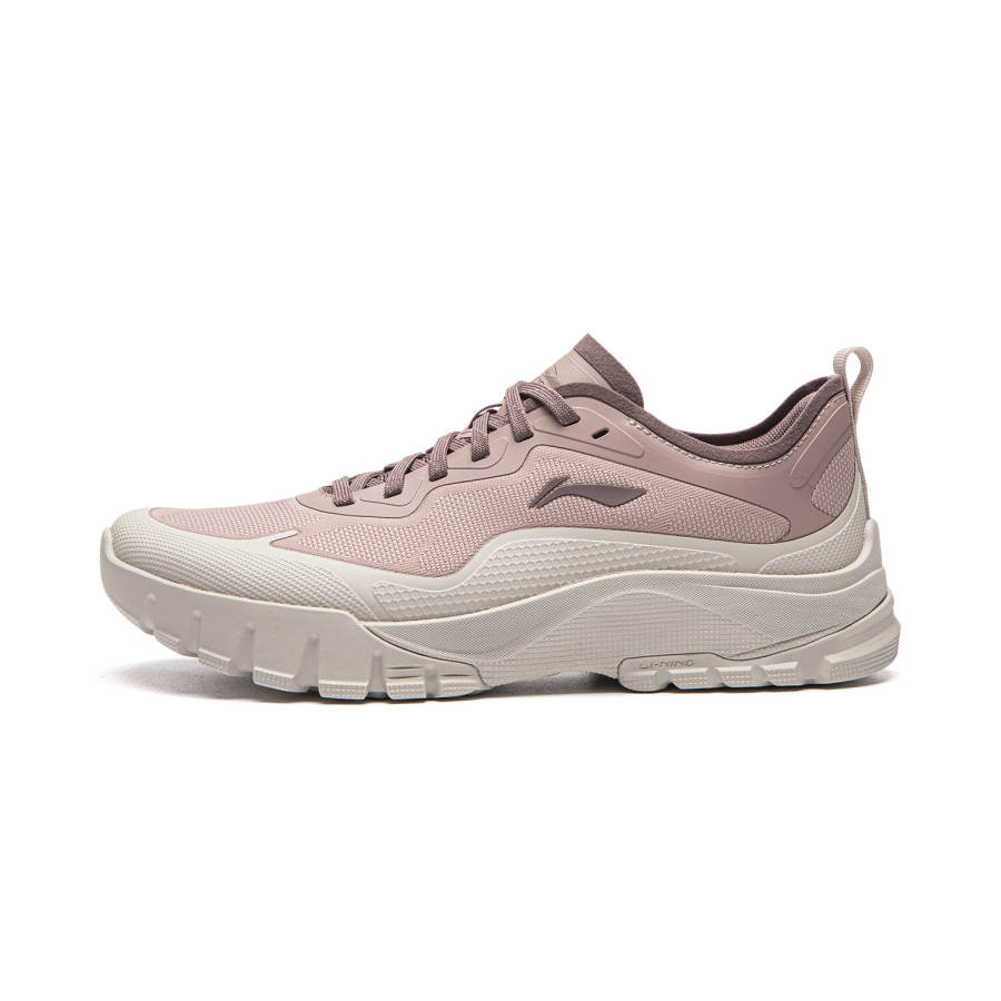Li-Ning Li Ning Sandstone Cushioning Slip Resistant Abrasion Resistant Rebound Low top Casual Shoes Women's Gray Pink