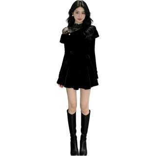 VENICEW Two Piece Skirt Sets Women's Asymmetrical Collar Moderate Short