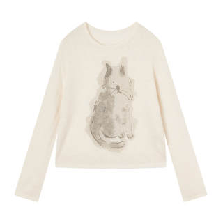 XIANGYING Knitwear Women's Beige Yellow Crew Neck Moderate Cardigan