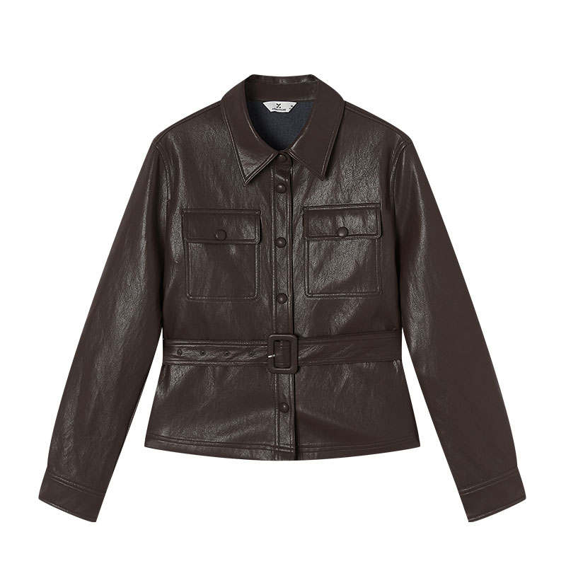 XIANGYING Leather Jacket Women's