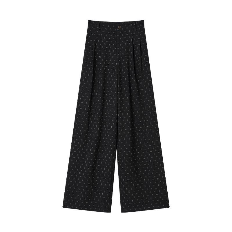 XIANGYING Casual Pants Women's Navy Blue Moderate Wide Leg Pants