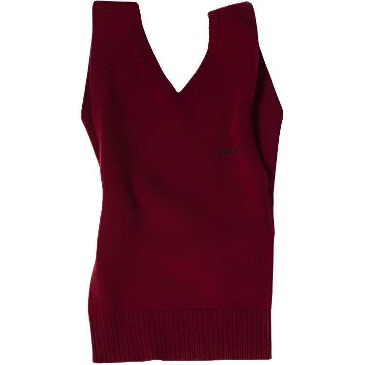 Miu Miu intarsia logo ribbed knit vest