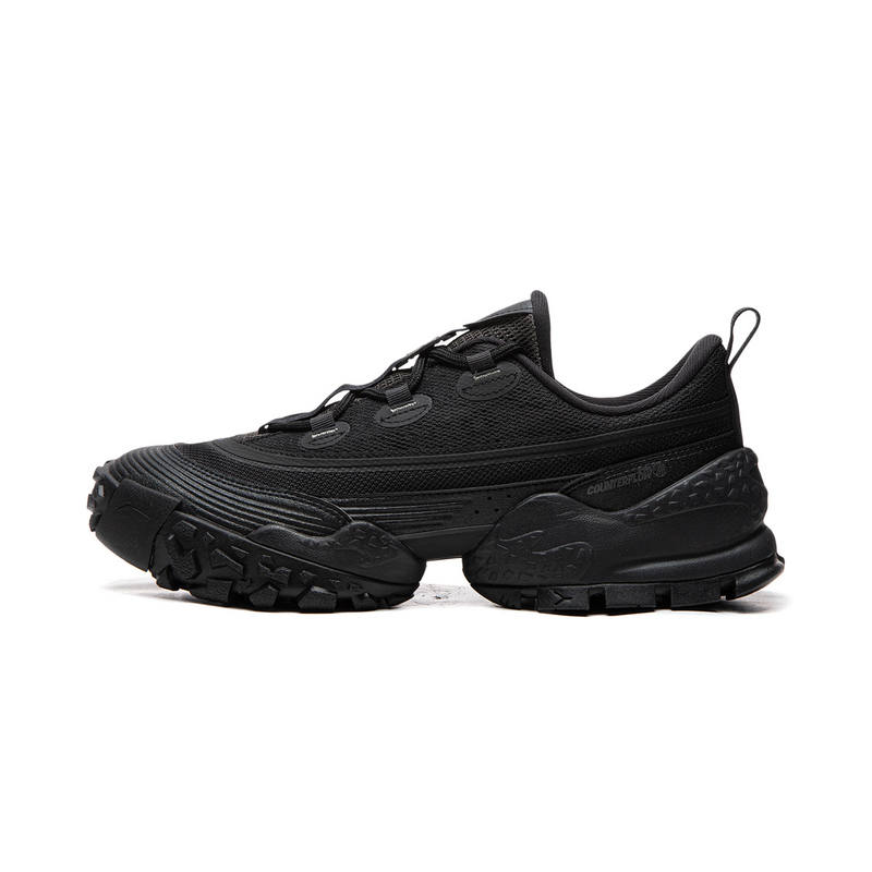 Li-Ning Li Ning Outdoor CF Tracing, Forest Environment Cushioning Rebound Low top Outdoor Hiking Shoes Unisex Night Black