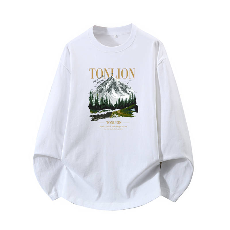 Tonlion T Shirts Unisex Crew Neck Moderate Straight Fit