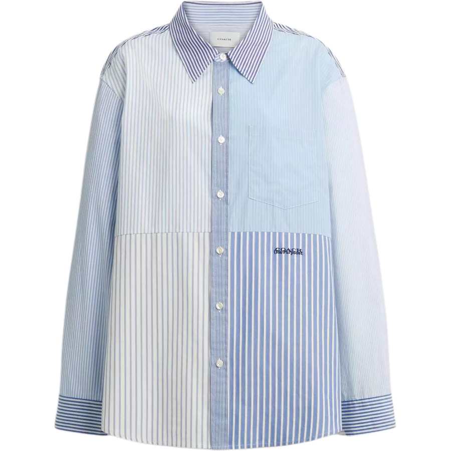 COACH COACH Shirts Unisex Light Blue Lapel Moderate