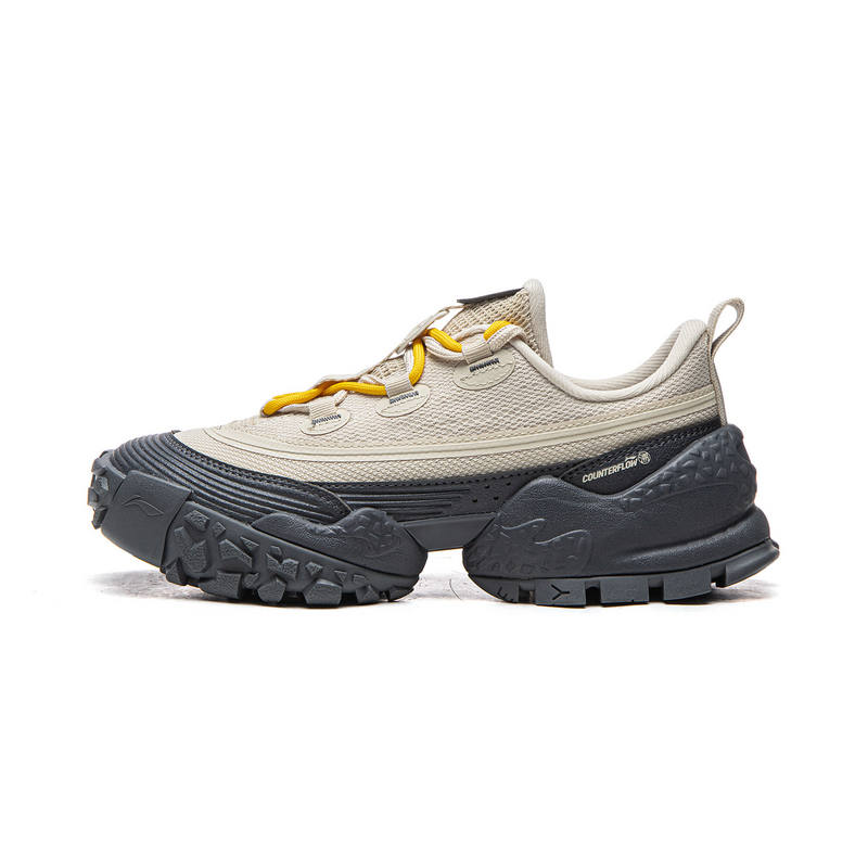 Li-Ning Li Ning Outdoor CF Tracing, Forest Environment Low top Outdoor Hiking Shoes Women's Oat Gray/Ebony Black