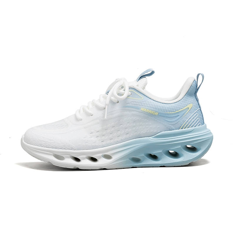 Warrior Cushioning Height Increasing Abrasion Resistant Lightweight Low top Running Shoes Women's White Blue