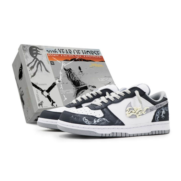Nike Nike Big Abrasion Resistant Breathable Low top Skateboard Shoes Men's Silver Gray