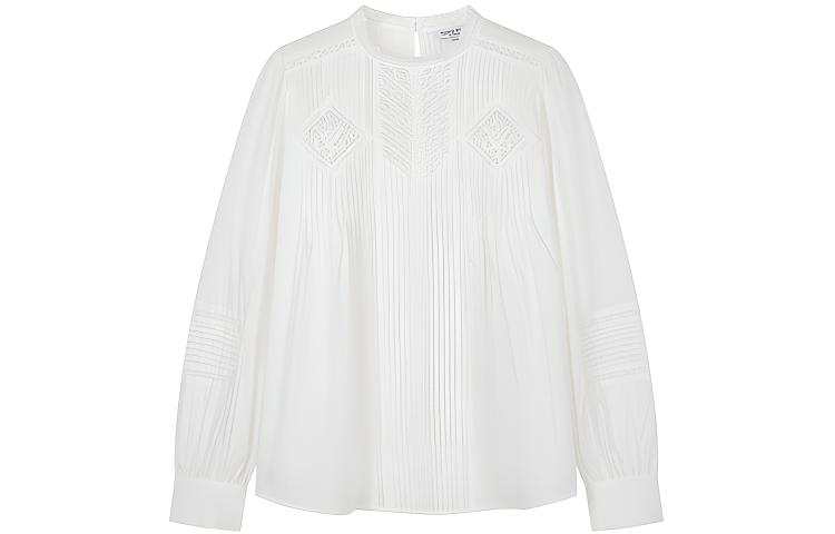 Teenie Weenie T Shirts Women's Ivory White Stand Collar Moderate