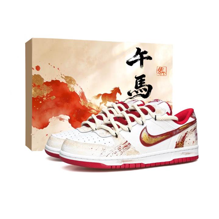 Nike Nike Big Wadi Low top Skateboard Shoes Men's White Red