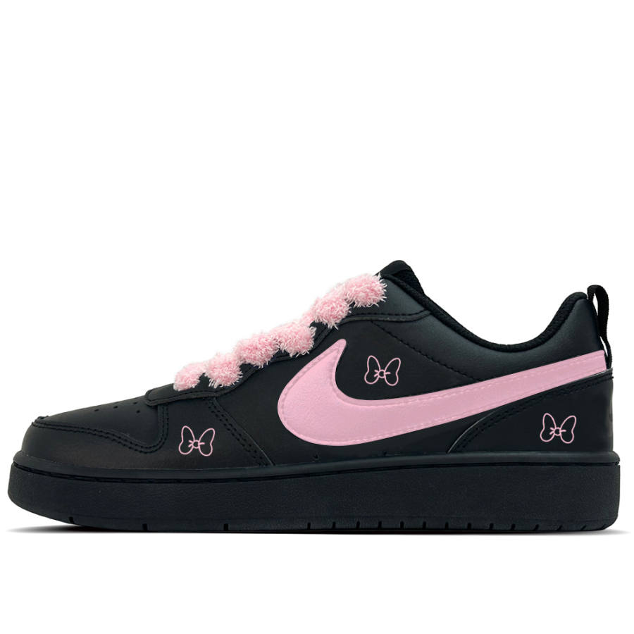 Nike Nike Court Borough Leather Slip Resistant Abrasion Resistant Low top Kids' Skateboarding Shoes Black Teenagers