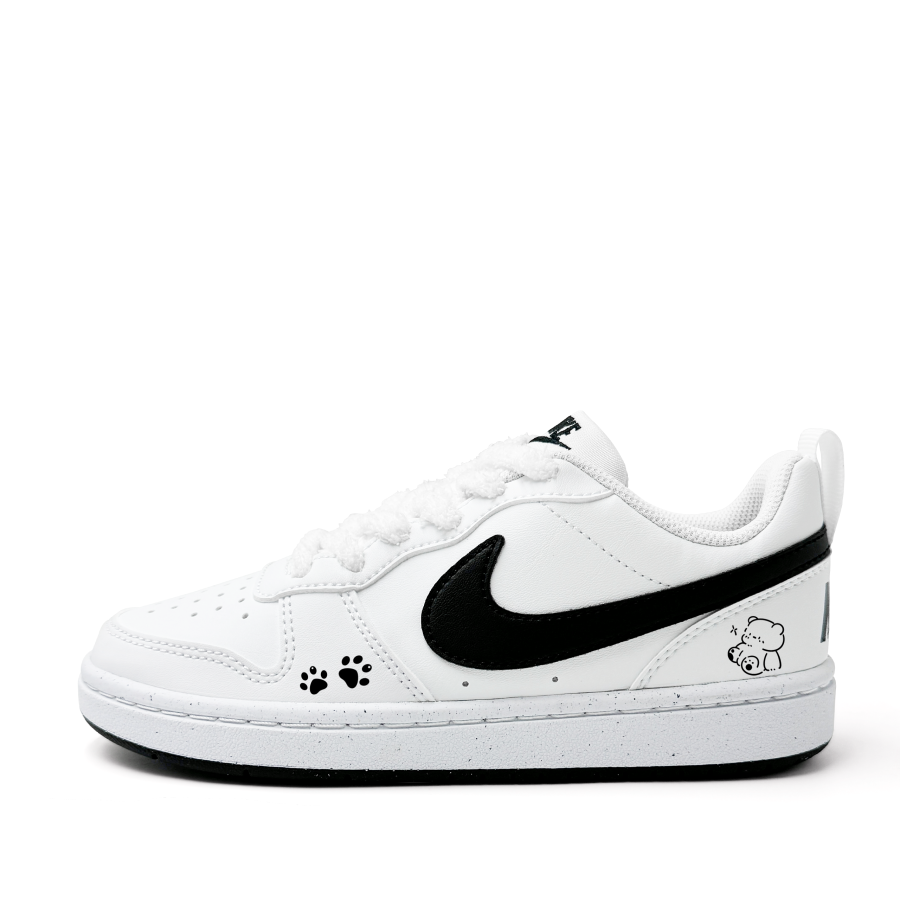 Nike Nike Court Borough Bear! Synthetic Leather Abrasion Resistant Slip Resistant Low top Kids' Skateboarding Shoes