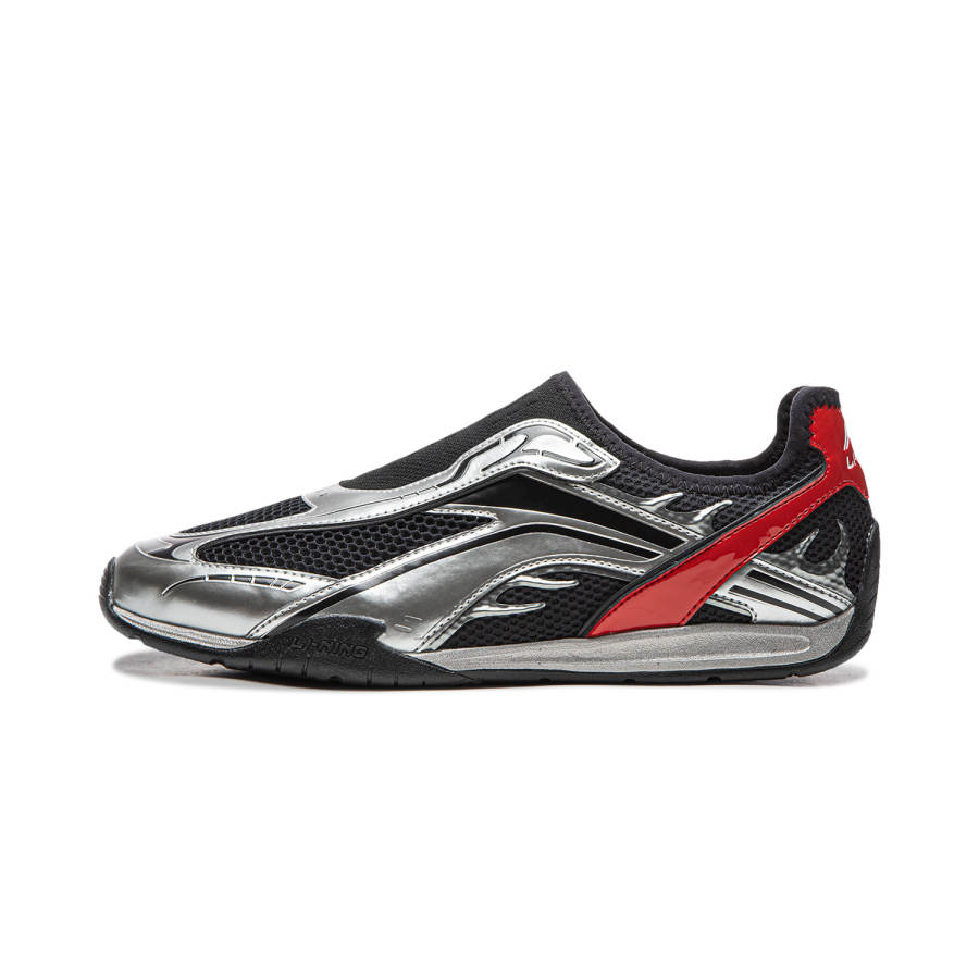 Li-Ning Li Ning Film Turbo V2 Slip Resistant, Abrasion Resistant, Lightweight Low top Casual Shoes Men's Black Silver