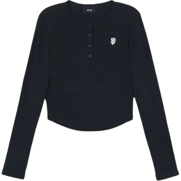 MLB MLB T Shirts Women's Black Henry Collar