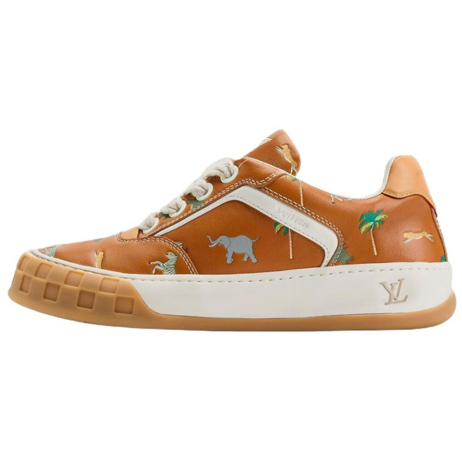 LOUIS VUITTON X The Darjeeling Collaboration Tilted Low top Skateboard Shoes Men's Orange