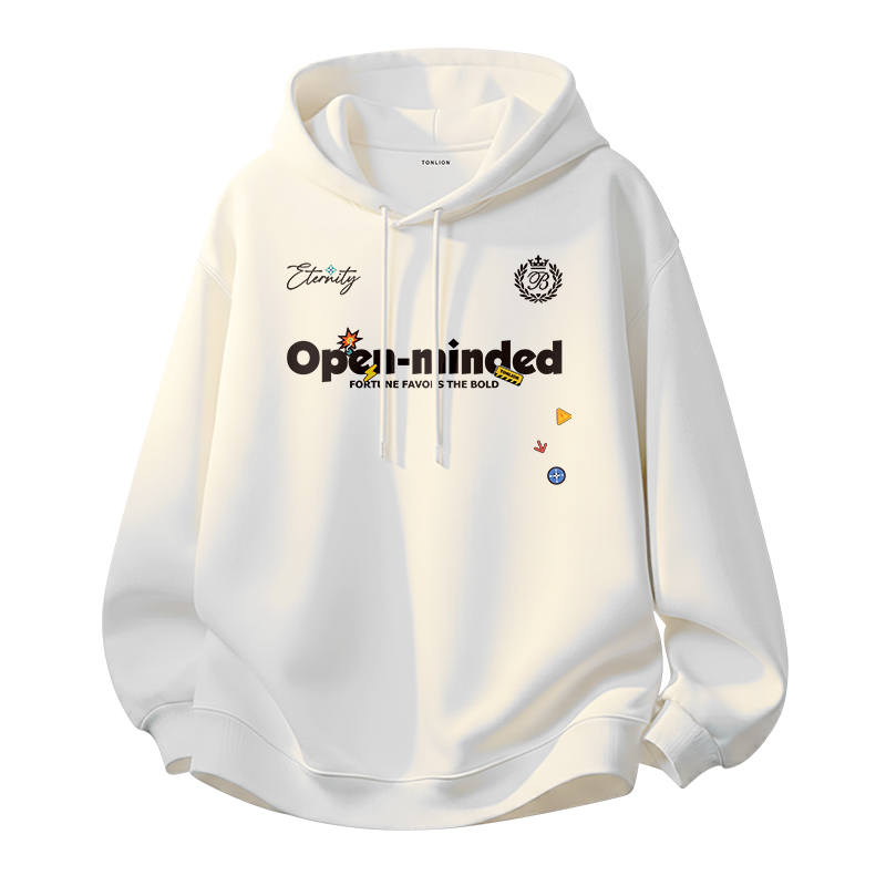 Tonlion Sweatshirts Unisex Hooded Moderate Regular