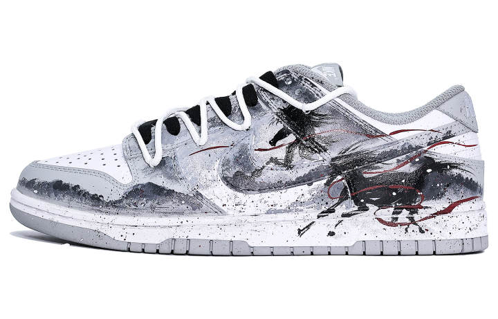 Nike Nike Dunk Abrasion Resistant Slip Resistant Low top Skateboard Shoes Unisex Gray White Black