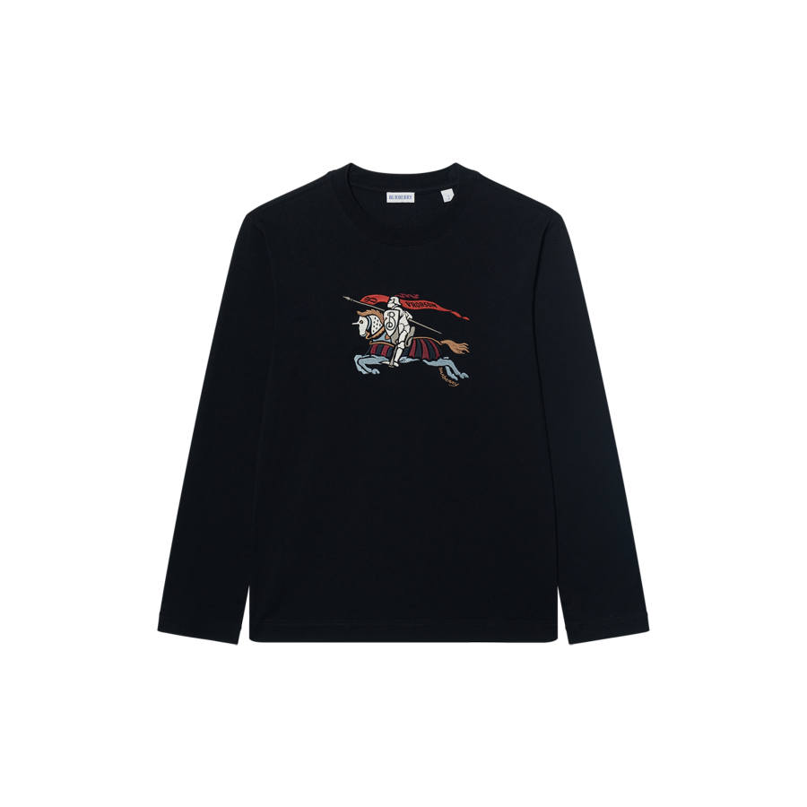 Burberry T Shirts Men's Black Crew Neck Moderate Straight Fit