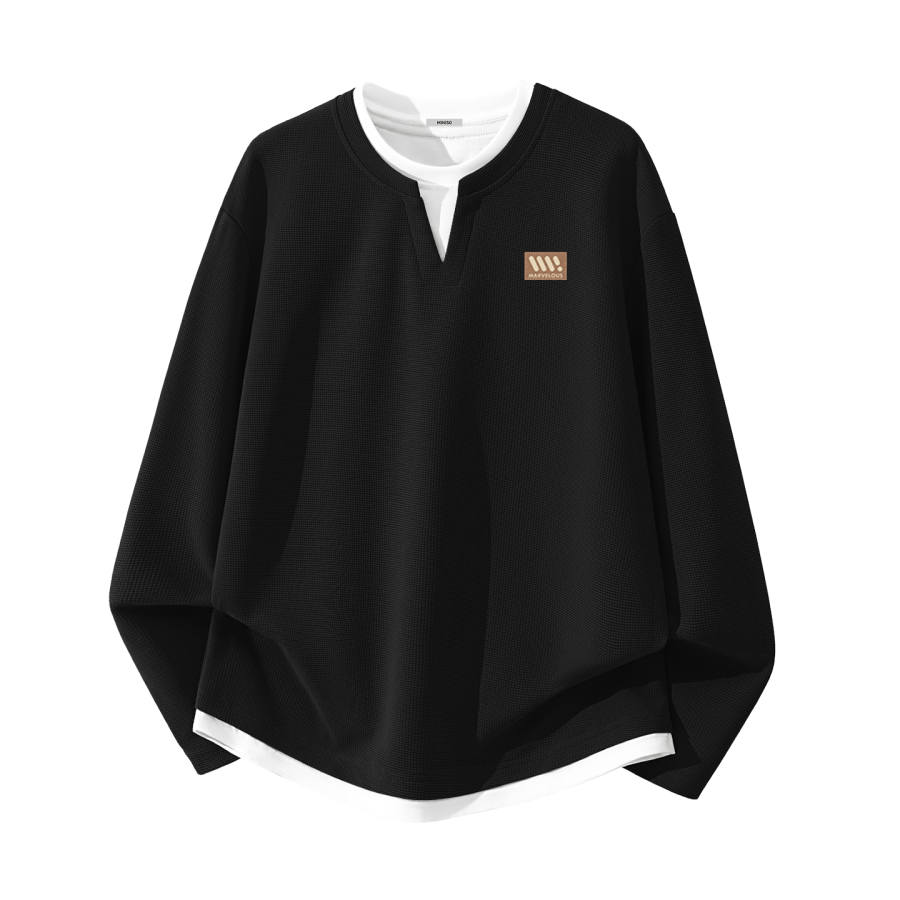 MINISO MINISO T Shirts Unisex Crew Neck Moderate Mock Two Piece