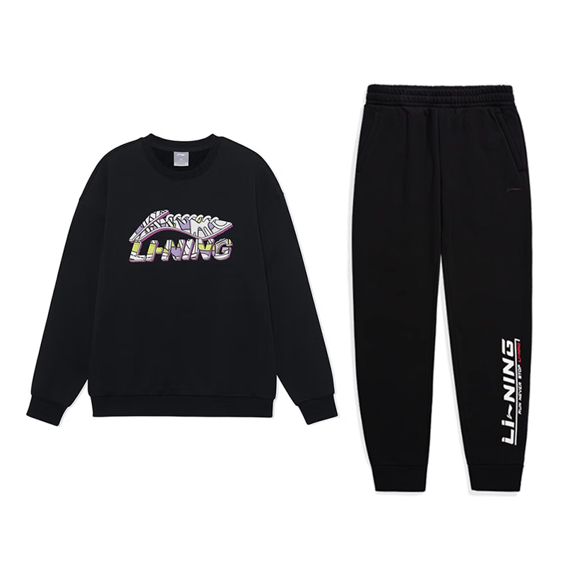 Li-Ning Li Ning Casual Sportswear Unisex Black+Black