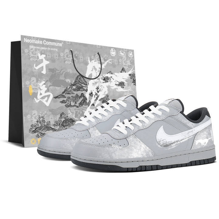 Nike Nike Big Low top Skateboard Shoes Men's White Gray