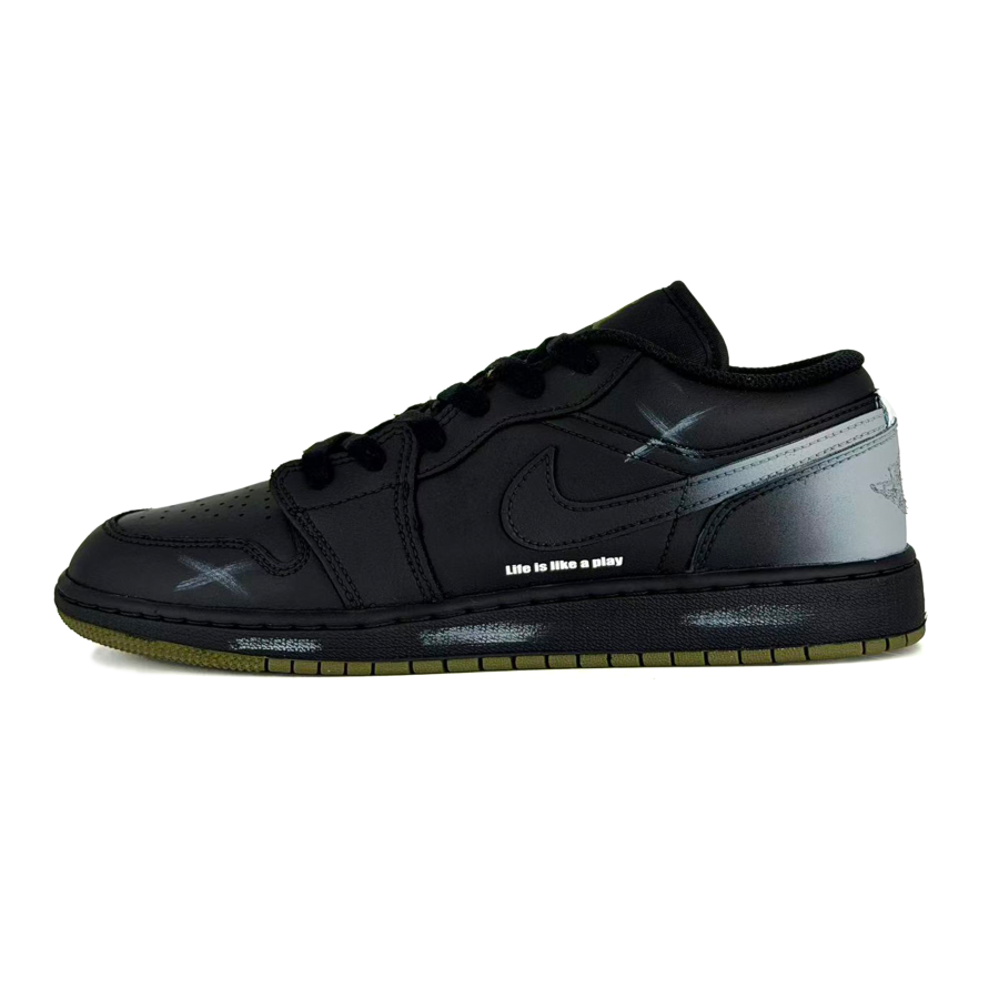 Jordan Jordan Air Dreamy Planet Leather Slip Resistant Cushioning Abrasion Resistant Low top Children's Basketball Shoes