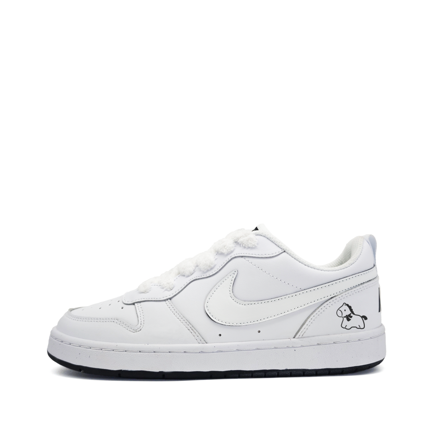 Nike Nike Court Borough Pony Luck Synthetic Leather Slip Resistant Abrasion Resistant Low top Kids' Skateboarding Shoes
