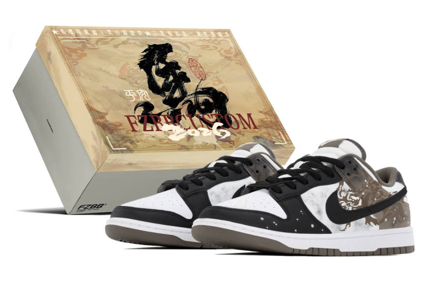 Nike Nike Dunk Box, Vintage, Dragon Chinese Style Slip Resistant Abrasion Resistant Low top Skateboard Shoes Men's