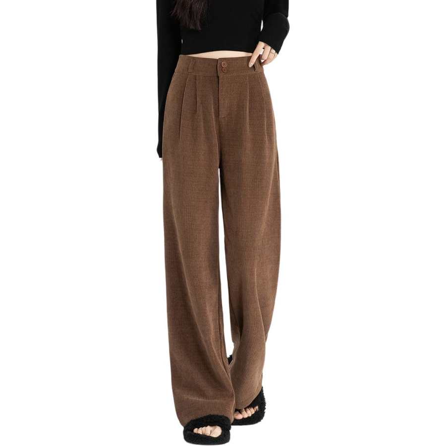 BALENO Casual Pants Women's Thickened And Fleece Lined Straight Fit Pants