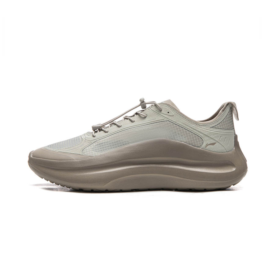 Li-Ning Li Ning Cushioning Slip Resistant Abrasion Resistant Lightweight Low top Casual Shoes Men's Gray Green