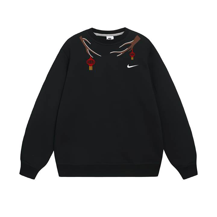 Nike Nike Club Sweatshirts Unisex Black Crew Neck Moderate Regular