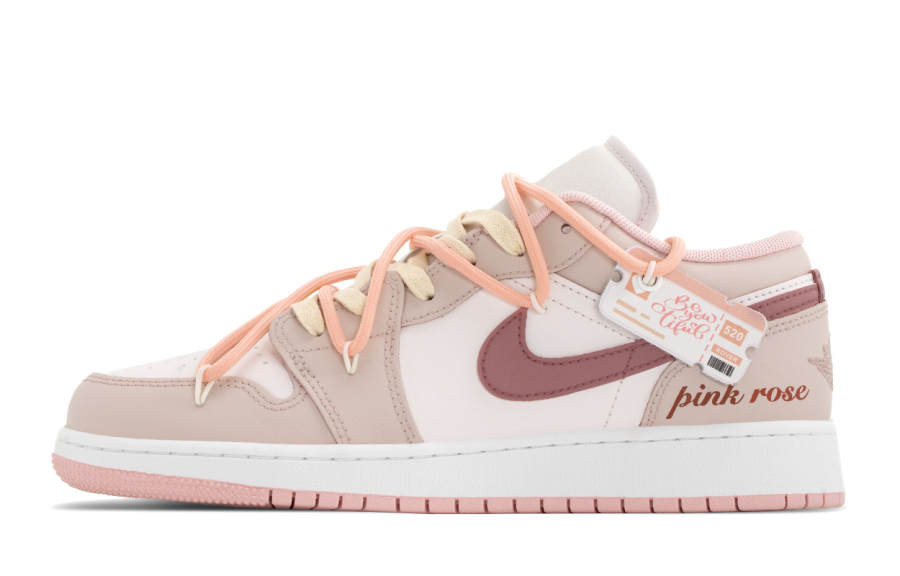 Jordan Jordan Air Jordan 1 Pink Fuchsia Abrasion Resistant Abrasion Resistant Mid top Children's Basketball Shoes Pink White