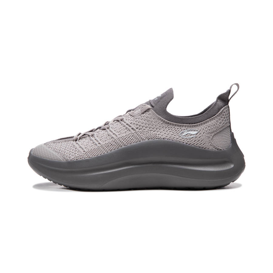 Li-Ning Li Ning Cloud Wave Slip On Cushioning Slip Resistant Lightweight Abrasion Resistant Low top Casual Shoes Men's Gray