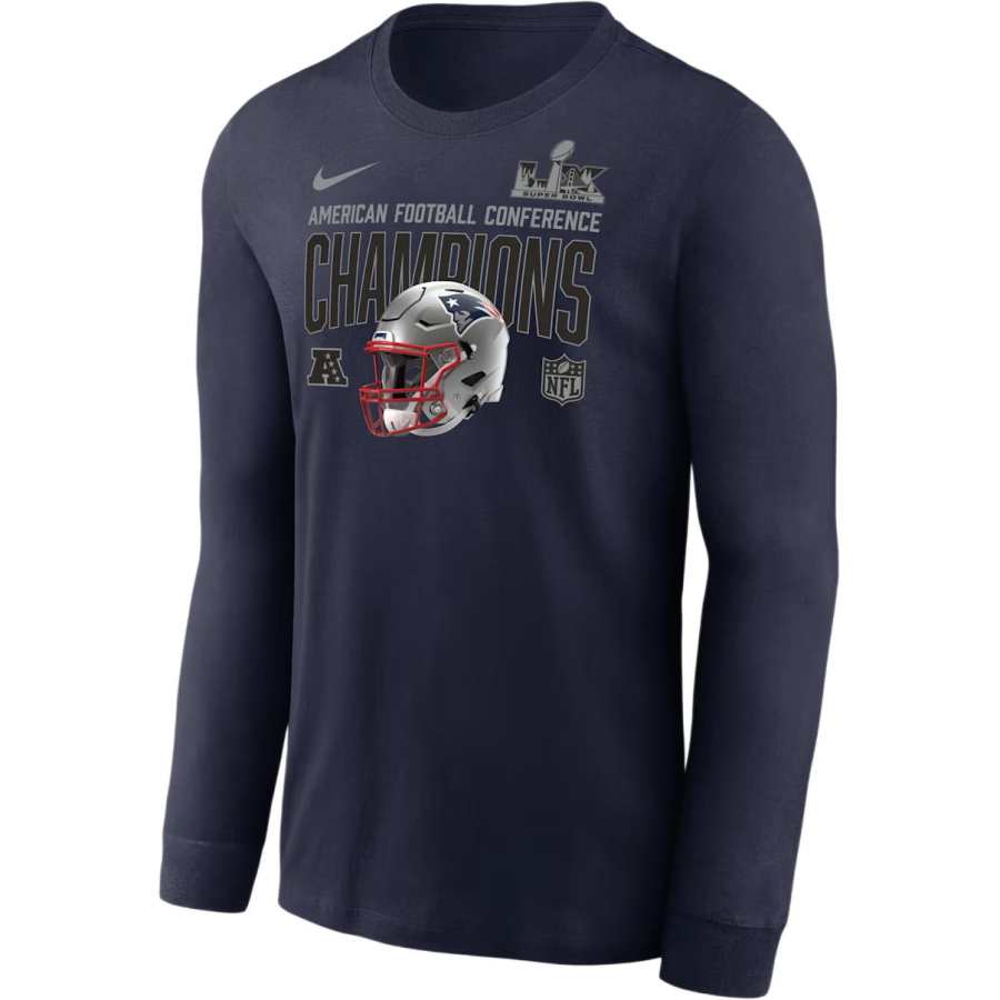 Nike Nike New England Patriots 2026 Afc Champions Glory Shield Men's Nike Nfl Long-Sleeve T-Shirt