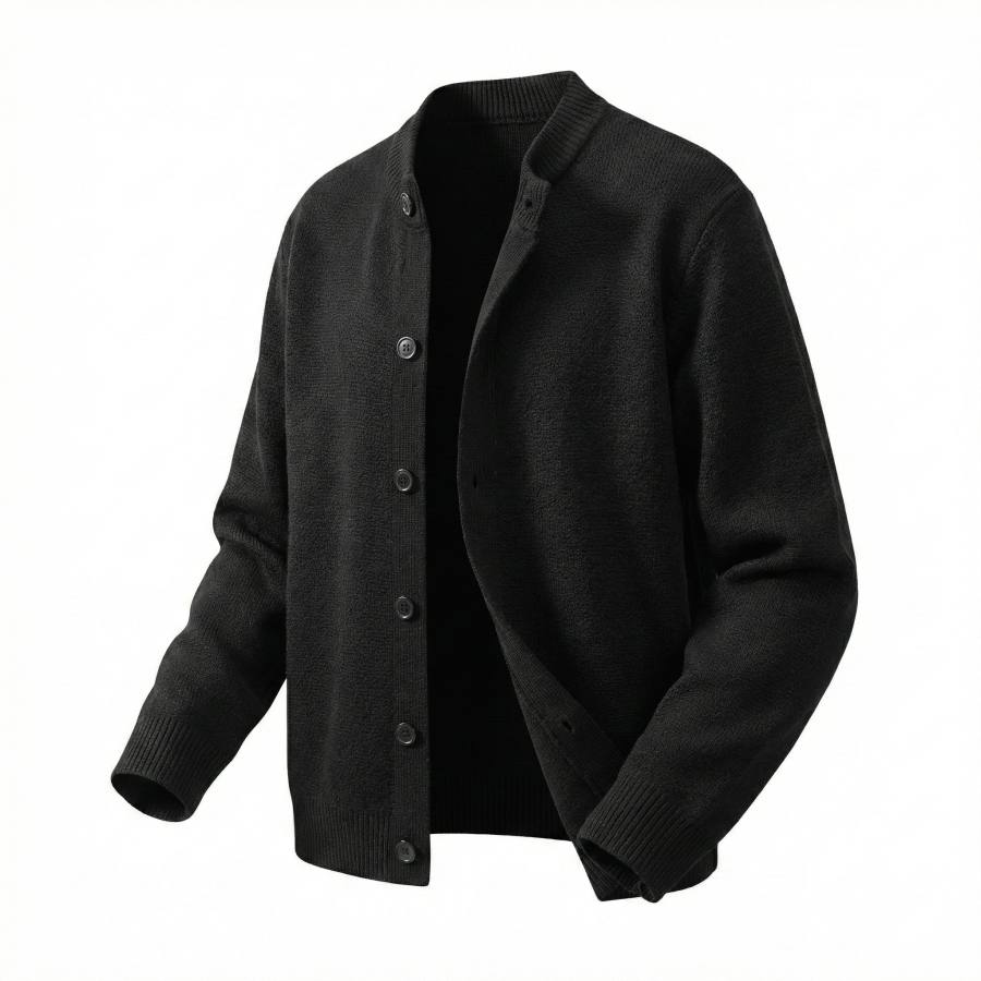 Hodo Knitwear Unisex Stand Collar Moderate Cardigan