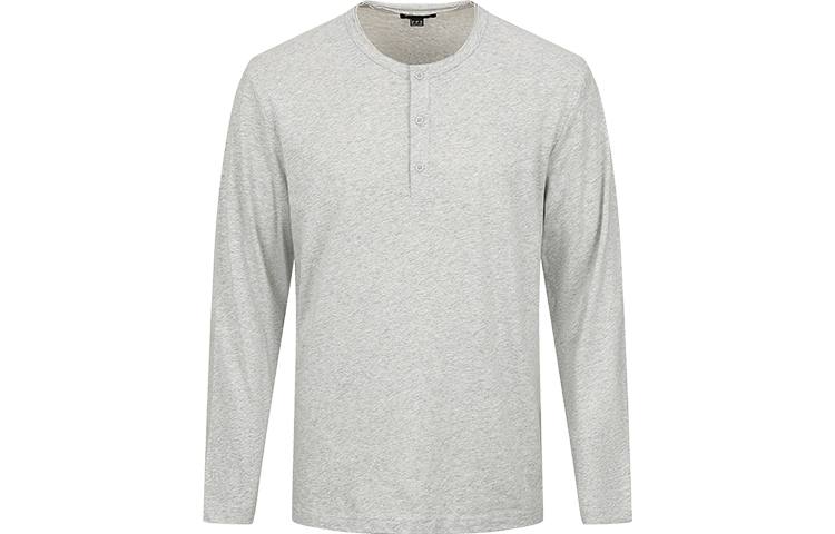 URBAN REVIVO T Shirts Men's Light Gray Heather Gray Crew Neck Moderate Straight Fit