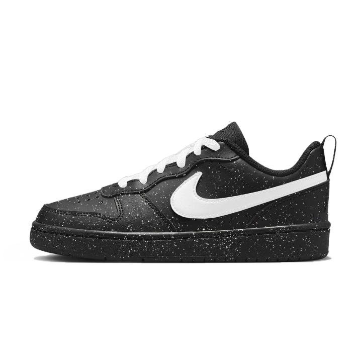 Nike Nike Court Borough White Shooting Stars Leather Abrasion Resistant Lightweight Cushioning Slip Resistant Low top