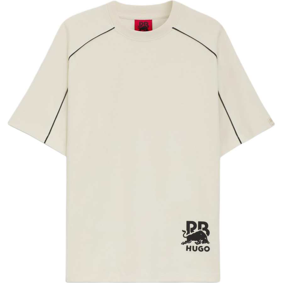 HUGO BOSS T Shirts Men's Beige Crew Neck Moderate Straight Fit