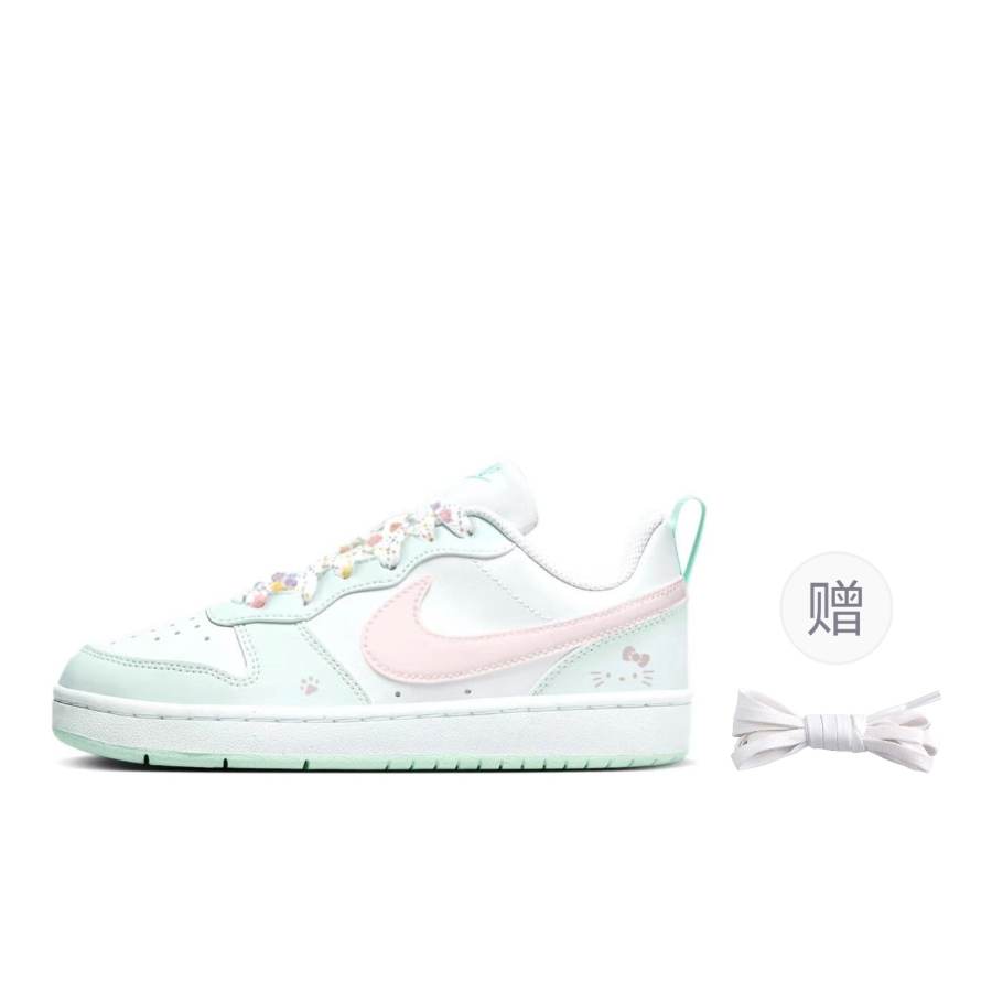 Nike Nike Court Borough Peach Blossom Kitten Abrasion Resistant Abrasion Resistant Low top Kids' Skateboarding Shoes