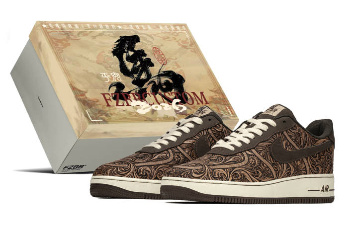 Nike Nike Air Force 1 Handcrafted Full Brogue, Blossoms Bring Prosperity Slip Resistant Abrasion Resistant Low top