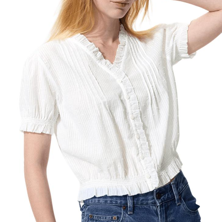 UNIQLO SS26 Shirts Women's White V Neck Moderate Other